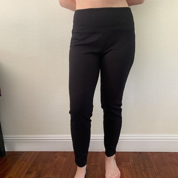 bebe Women's Tuxedo Black Tapered Leg Back Zip Flat Front Dress Pants Size M - Picture 2 of 14